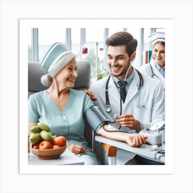 Doctor Taking Blood Pressure Art Print