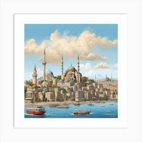 Turkish City paintings 3 Art Print