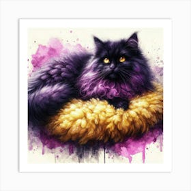 Black Cat Painting Art Print