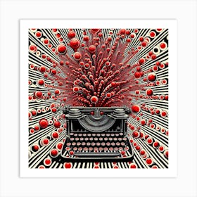 Typewriter Infinity Dots and Obsessive Repetitions Art Print