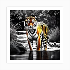 Tiger In Water 3 Art Print