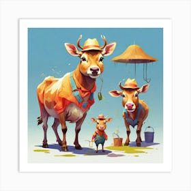 Cows In The Sun Art Print