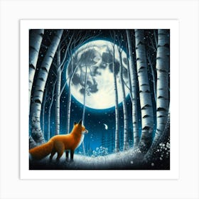 Fox In The Woods Art Print