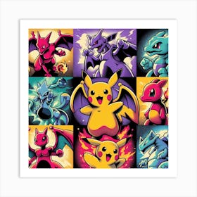 Pokemon, Pop Art 3 Art Print