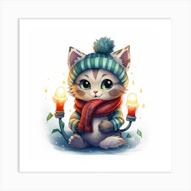 Christmas Kitten 1 Art Print