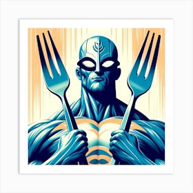 Fork man (Variant 1) Art Print