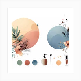 Make Up Cosmetics Set Art Print