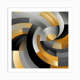 Abstract black and gold 1 Art Print