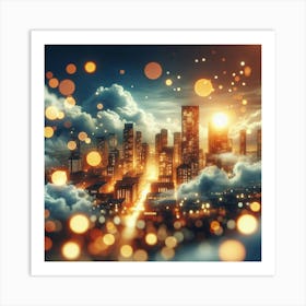 Cityscape At Night 1 Art Print