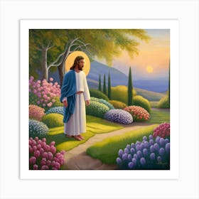 Jesus In The Garden 2 Art Print