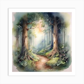 Leonardo Diffusion Xl Watercolor Fairytale Woods Watercolor E 0 Art Print