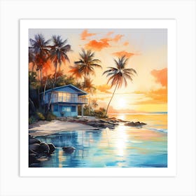 Sundown Serenity: Caribbean Dreams Art Print