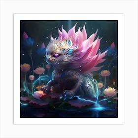 Dragon In The Water Art Print