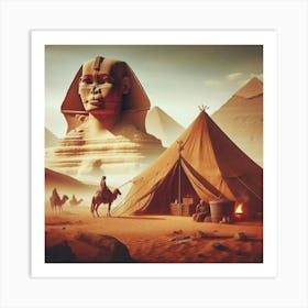 Bedouin Tent And Sphinx Old Times Art Print