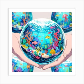 Bright Ocean Life Tiny World Collection Art Print 0 Art Print