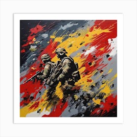 Two Soldiers Walking Art Print