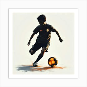 Soccer Player Kicking A Ball 1 Art Print