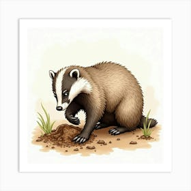 Badger 1 Art Print