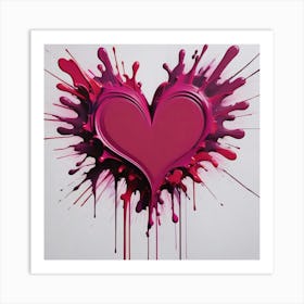 Heart Splatter Art Print