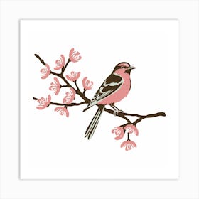 Cherry Blossom Bird Art Print