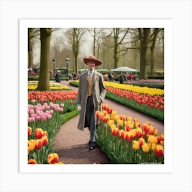 Keukenhof Gardens Netherlands Vintage Botanical 3 Art Print