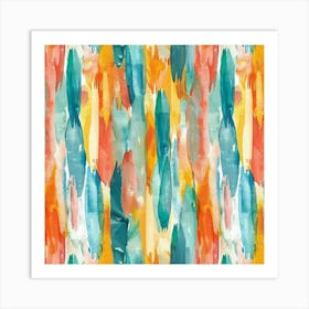 Watercolor Stripes Fabric Art Print