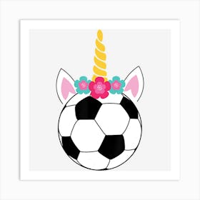 Soccicorn! Funny Soccer Unicorn Pink Sparkle Girls Art Print