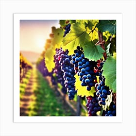 Grapes In The Vineyard 1 Art Print