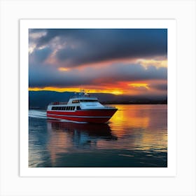 Sunset On A Boat 12 Art Print