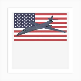 B 1 Lancer Usaf Plane Us Flag Art Print