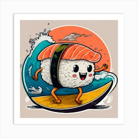 Sushi Surfboard 1 Art Print