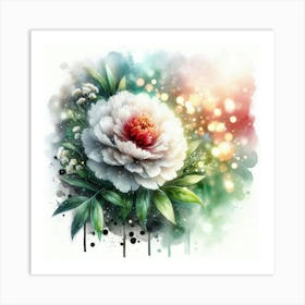 Watercolor Peony Art Print