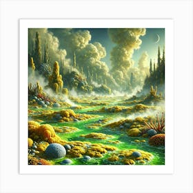 A Detailed Scene Of The Acidic Marshes Art Print