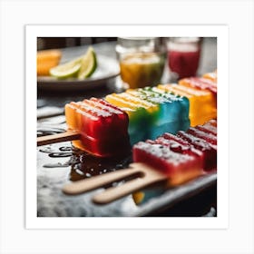 Rainbow Popsicles Art Print