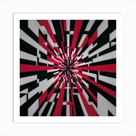 Abstract Red And Black Pattern 3 Art Print