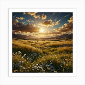 Sunset In The Meadow 4 Art Print