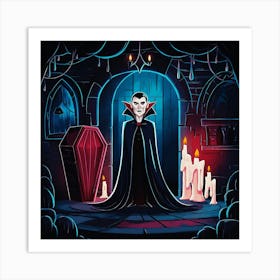 Happy halloween Illustration Spooky Horror devi background7(16) Art Print