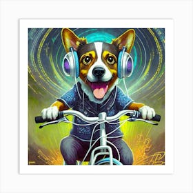 Dog On A Bike 1 Art Print