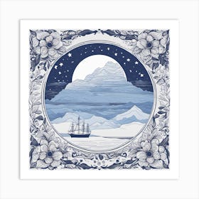 Ship In The Night Sky Art Print