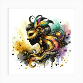 Mardi Gras Girl 1 Art Print