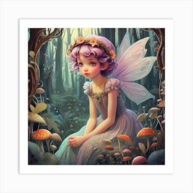 Fairy Girl In The Forest 1 Art Print