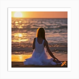 Craiyon 002831 Girl With Light Straight Long Hear Art Print