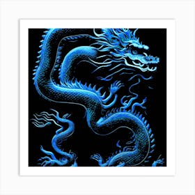 The Dragon Blue Art Print