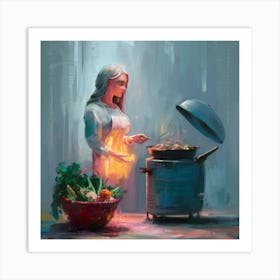 Woman Cooking 1 Art Print