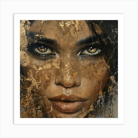 Gold Face Painting Art Print