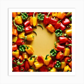 Frame Created From Bell Pepper On Edges And Nothing In Middle (86) Art Print