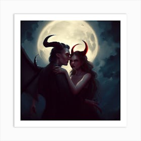 A night of Passion Lucifer & Lilith Art Print