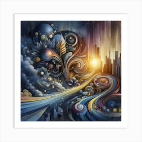 Abstract Cityscape Art Print