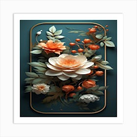 Flowers In A Frame Art Print