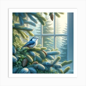 Bird In The Window Art Print